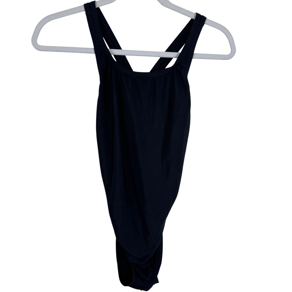 Speedo Womens Pro LT One Piece Swimsuit Black Flyback High Cut Size 12 38